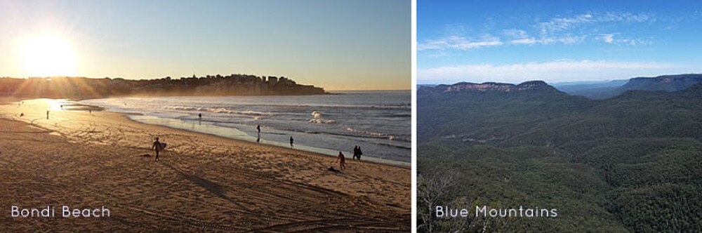 Bondi Beach und Blue Mountains